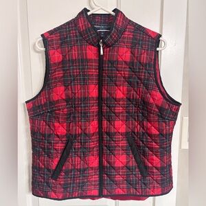 NWT Women’s Karen Scott Red Plaid, Quilted Light Vest, Sz PL.